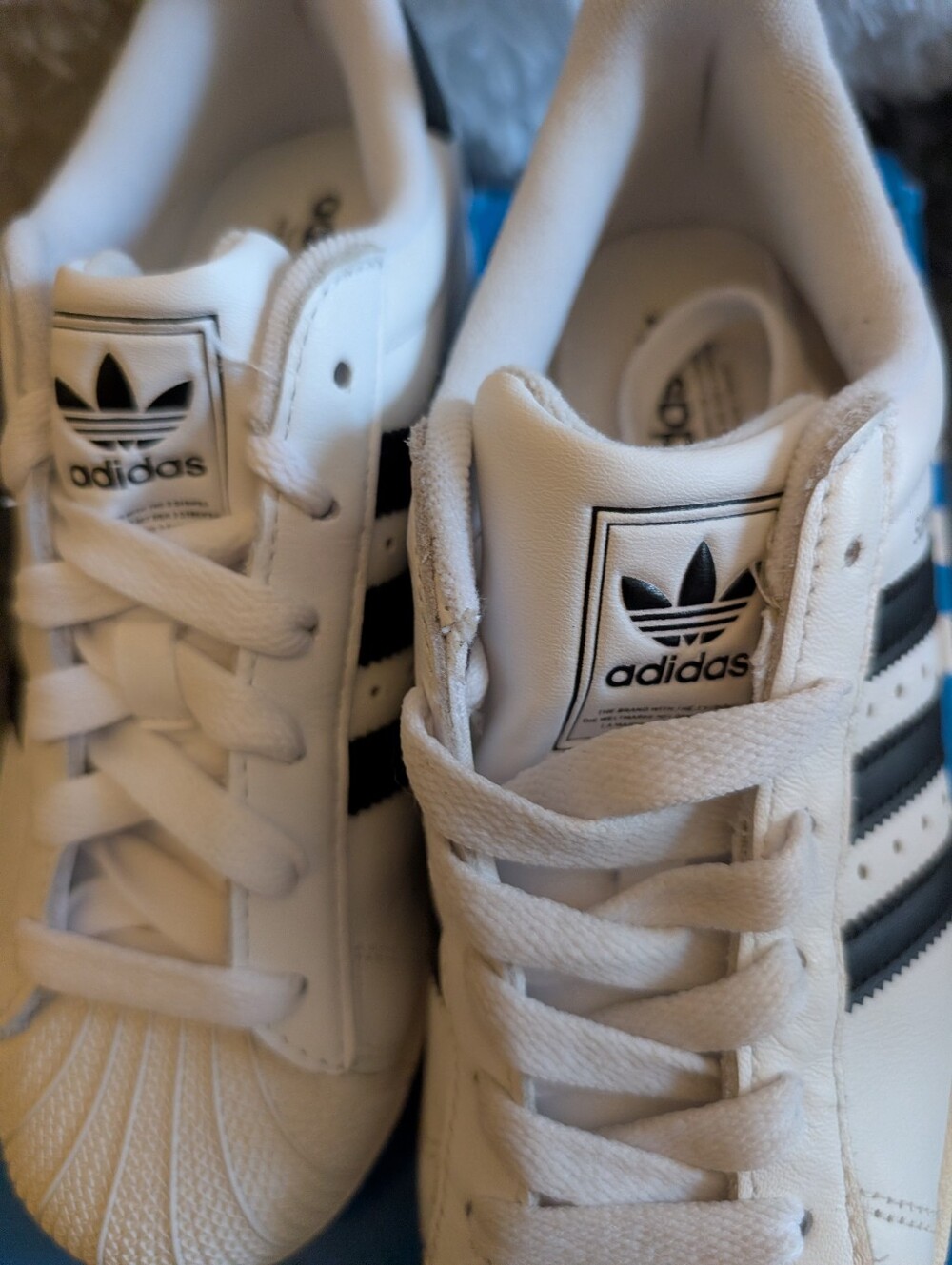 Women's White Sneakers with Black Stripes - Classic Shell-Toe Style - Picture 3 of 11